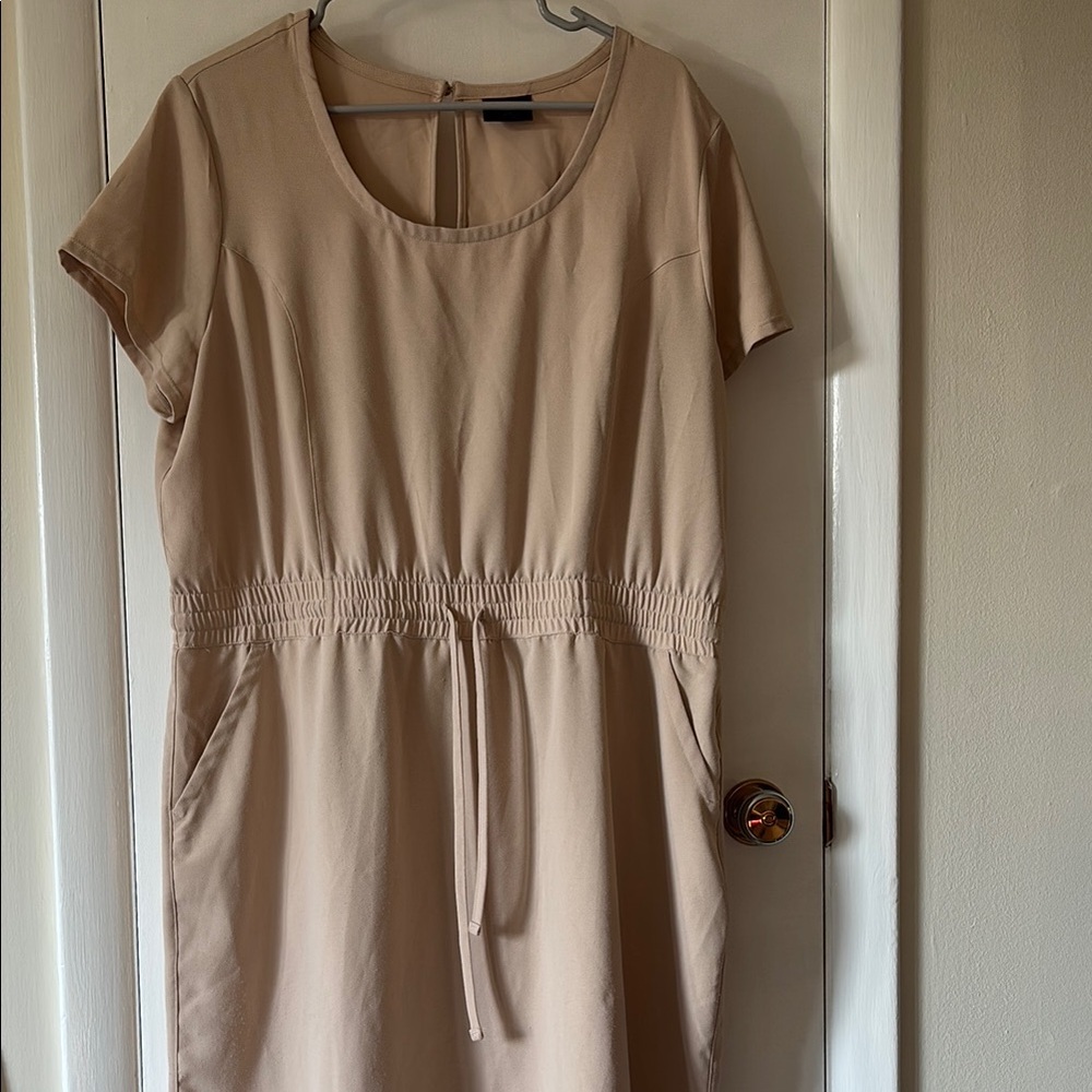 Elegant Tan Women's Dress - Picture 2 of 11